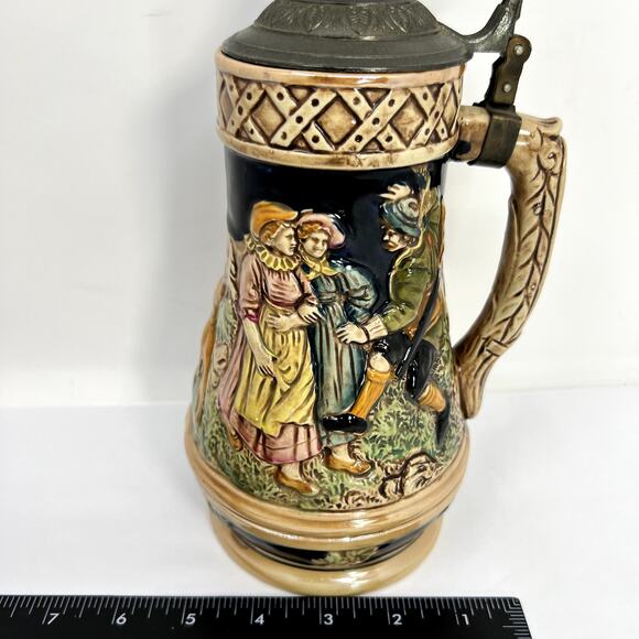 Mid Century German Beer Stein Music Box VTG Collect Decor Wiesn  Octoberfest - Picture 4 of 11